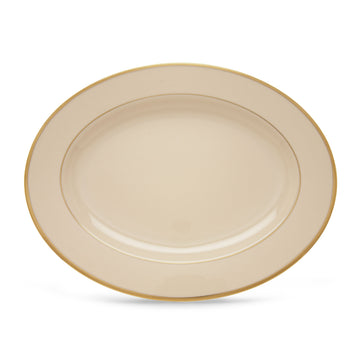 Tuxedo 16" Oval Serving Platter by Lenox – 3.20 LB, Bone China, Ivory, Model 6046213