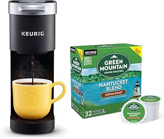 K-Mini Single Serve Coffee Maker with Green Mountain Coffee Roasters Nantucket Blend, Medium Roast, 32 ct K-Cup Coffee Pods