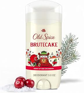 Old Spice Aluminum Free Deodorant for Men, Holidudes Limited Edition, 24/7 Holiday Freshness, Odor Protection, Stocking Stuffer, BruteCake with Iced Cranberry Scent, 3 Ounce (Pack of 12)