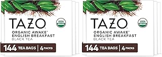 TAZO Organic Awake English Breakfast Black Tea Bags, 144 Count (Pack of 2)