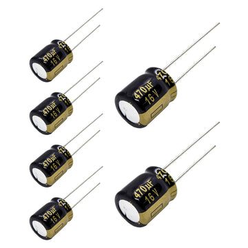 Replacement for 6 pcs FM Series Capacitors 16V 470uf Low Impedance by Panasonic – lead, Pack of 6, Model Panasonic FM Series