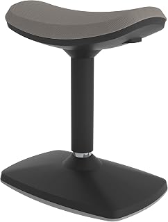 Learniture Adjustable-Height Active Motion Stool w/Saddle Seat - Flexible Seating for School Classroom, Office or Home - Gray (LNT-NUS500-GR-SO)