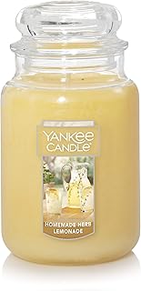 Yankee Candle Homemade Herb Lemonade Scented, Classic 22oz Large Jar Single Wick Candle, Over 110 Hours of Burn Time