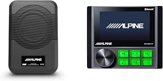 Alpine KAC-CMD-CTR Controller PWE-S8-MRN 8 in Subwoofer Bundle | Powersports commander controller with 8 in powered marine subwoofer for UTV, golf cart and side-by-side bass upgrades.