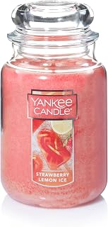 Yankee Candle Large Jar Candle for Home Fragrance, Single Wick Long Lasting Burn, Strawberry Lemon Ice (Pack of 1)