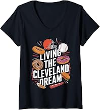 Women's Living The Cleveland Dream Local Vibes City V-Neck T-Shirt