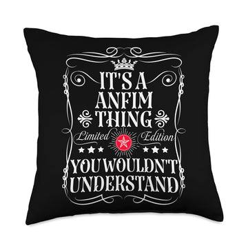 Anfim Name Its A Anfim Thing You Wouldn't Understand Throw Pillow by Funny Vintage Anfim Name T-Shirts And Gifts – 18x18, polyester twill fabric, Model 2X2102X212SUS_18X18