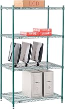 Nexel Poly-Green, 4 Tier, Wire Shelving Starter Unit, 36"W x 24"D x 54"H