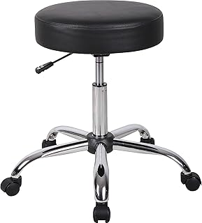 Boss Office Products Antimicrobial Vinyl Medical Spa Stool in Black