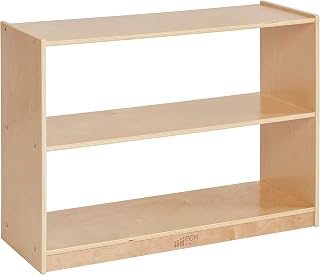 ECR4Kids 2-Shelf Mobile Island Storage Cabinet, Classroom Furniture, Natural
