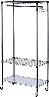 Alera ALEGR363618BL 36 in. W x 18 in. D x 75 in. H 30 Garments Wire Shelving Garment Rack - Black