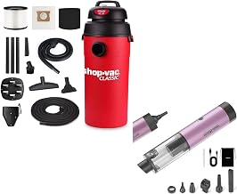 Shop-Vac 5 Gallon 5.5 Peak HP Wall Mountable Wet/Dry Vacuum and S4 Mini Car Vacuum Cordless (Purple)