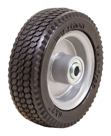 6x2" Flat Free by Marathon – 6 x 2", powder-coated steel, Gray Rim, Model 33101