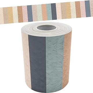 Teacher Created Resources Everyone is Welcome Stripes Straight Rolled Border Trim - 50ft - Decorate Bulletin Boards, Walls, Desks, Windows, Doors, Lockers, Classrooms, Homeschool & Offices (TCR8909)