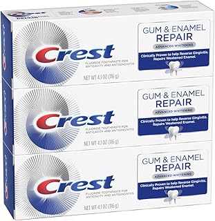 Crest Gum & Enamel Repair Toothpaste, Advanced Whitening, 4.1oz (Pack of 3) ( Packaging May Vary )