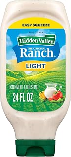 Hidden Valley Light Ranch Condiment and Dressing, Easy Squeeze Bottle, 24 Fl Oz (Package May Vary)