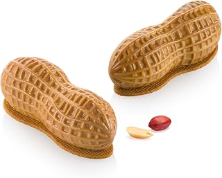 Silikomart Peanut Silicone Mould 100 Professional Accessories for Kitchen and Pastry with ABS Cutter, 6 Cavities 100 ml