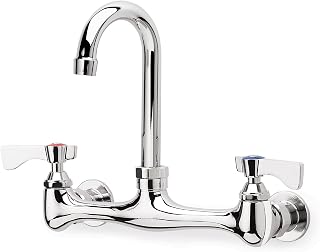 Krowne 12-802L Low Lead Faucet, Splash Mounted, 8-Inch Gooseneck, Polished