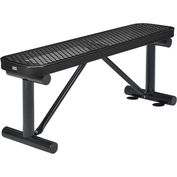 4'L Heavy Duty Expanded Metal Mesh Flat Bench with Steel Frame by Global Industrial – 48, Alloy Steel, Black, Model 695741BK