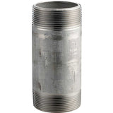 2 in. X 6 in. 304 Stainless Steel Pipe Nipple - 16168 PSI - SCH. 40 - Domestic by Merit Brass – 6"L x 2.38"W x 2.38"H, Stainless Steel, Model 4032-600