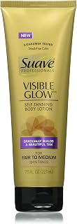 Suave Professionals Visible Glow Self-Tanning Body Lotion, Fair to Medium 7.5 oz (3-Pack)