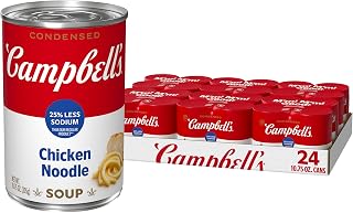 Campbell's Condensed 25% Less Sodium Chicken Noodle Soup, 4 Count 10.75 Oz (Case of 6)