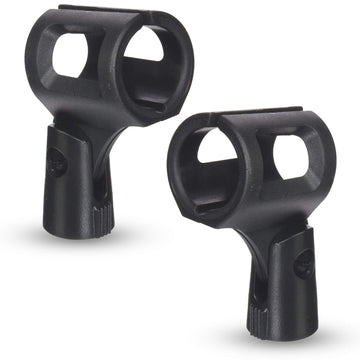 Indestructible Large Barrel/Wireless Microphone Holders - 2 Pack () by Performance Plus – 2 Pack, Rubberized Plastic, Black, Pack of 2, Model MH4W-2