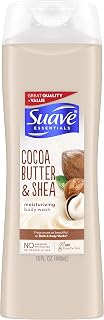 Suave Essentials Body Wash with Vitamin E Creamy Cocoa Butter and Shea Fragrance Bodywash and Shower Gel 15 oz