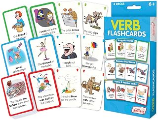 Junior Learning Verb Flashcards - 162 Educational Cards
