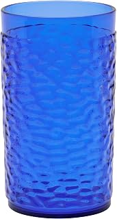 G.E.T. 3312-CB Heavy-Duty Shatterproof Plastic Pebbled Tumbler, 12 Ounce, Cobalt Blue (Set of 12)