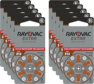Rayovac Hearing Aid Battery, Size 312 (60 Batteries)