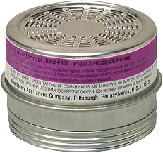 MSA 815179 Comfo Respirator Cartridge - Acid Gas/P100 (GMB: CL, SD, CD, HC, HS), Quantity: 6 per Pack, Chemical & Combination Air-Purifying Respirator Attachment, Long-Lasting Respiratory Protection