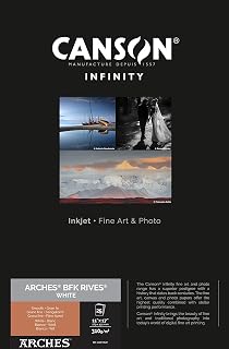Canson Infinity Arches BFK Rives Soft Textured White Matte Inkjet Paper, 310gsm, 11" x 17", 25 Sheets