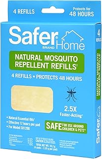 Safer Home Natural Mosquito Repellent Refills - 4 Refills Pads Included - SH1200R4R - 48 Hours Total Insect Protection - Natural Insect Repellent - Includes 4
