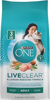 Purina ONE LiveClear Allergen-Reducing Cat Food Dry Formula with Real Chicken As The Number One Ingredient - 3 lb. Bag