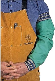 Tillman 6201 14" 9 oz. Green FR Cotton Welding Sleeves w/Elastic Wrist/Top