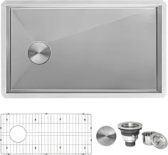 Ruvati 30-in Slope-Bottom Offset-Drain Undermount Kitchen Sink - RVH7480