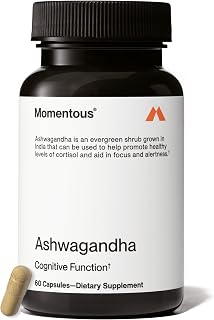 Momentous Ashwagandha Supplement, NooGandha Extract, 300mg per Serving | Supports Cognitive Performance, Alertness, & Focus, NSF Certified for Sport, Vegan, Non-GMO, & Gluten-Free (60 Servings)