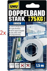UHU Double-Sided Adhesive Tape for Indoor Use 1.5 MX19 mm Info Card