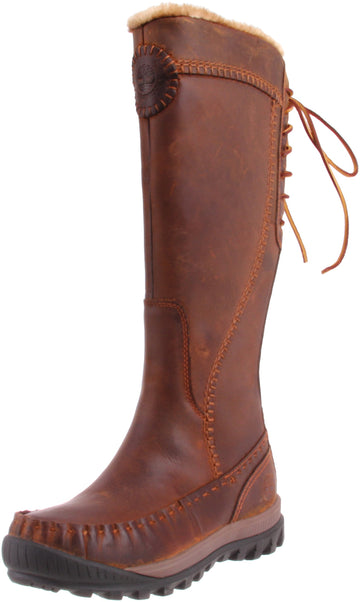 Women's 18636 Mount Holly Knee-High Boot by Timberland – 9.5, leather-and-rubber, Brown, Model Mount Holly Tall All Leather Zip Boot