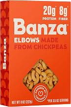 Banza Gluten-Free Chickpea Pasta, Elbows 23g Protein | Lower Carb | High Fiber | High Protein | Plant Based Pasta | 8oz (Pack of 6)