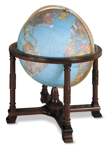 Globes Illuminated Diplomat Globe by Replogle – Large, Wood, Blue, Model 65325