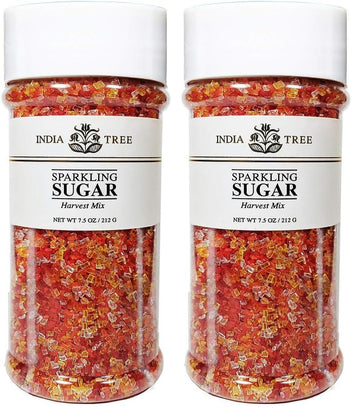 Harvest Mix Sparkling Sugar by India Tree – 7.5 Ounce (Pack of 2), متعدد الألوان (برتقالي، أحمر، أصفر، أبيض مختلط), Pack of 2