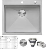 Ruvati 21 inch Drop-in Topmount Rounded 16 Gauge Stainless Steel Bar Prep Kitchen Sink Single Bowl - RVH8071