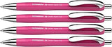 Schneider Slider Rave XB 132554 Ballpoint Pen (Limited Special Edition in Power Pink, Made in Germany) Pack of 4 Ink Colour: Blue