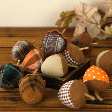 SmoothNovelty Felt Acorn Ornaments, 3.15 Inch Diameter, Set of 12