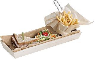 PacknWood 210 Wood Tray 15 Heavy Duty Wooden Tray - Noah15 Heavy Duty Wooden Tray - Biodegradable Serving Wood Table Trays - Long Wood Tray for Snacks - 17 x 7.5 x 1.5in - 10 pcs