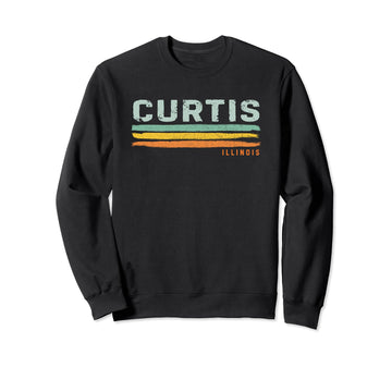 Vintage Stripes Curtis IL Sweatshirt by Curtis IL Souvenir – Black, Model W0K4Z5G0VKA