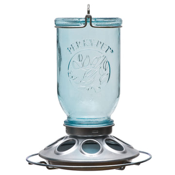 Mason Jar Wild Bird Feeder by Perky-Pet – No Size, 1 pounds, Glass, Blue