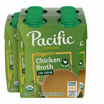 Organic Broth Chicken Low Sodium, 8 Ounce, 8 Pack by Pacific Foods – 2 Ounce (Pack of 8), Pack of 8, Model 0052603289962